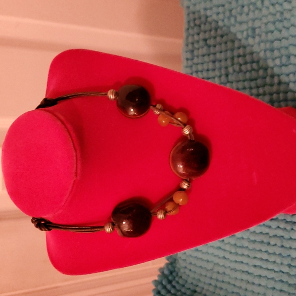 Beaded brown necklace